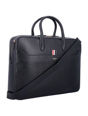 THOM BROWNE Pebble Grain Leather Business Handbag - 29cm x 40cm x 7.5cm