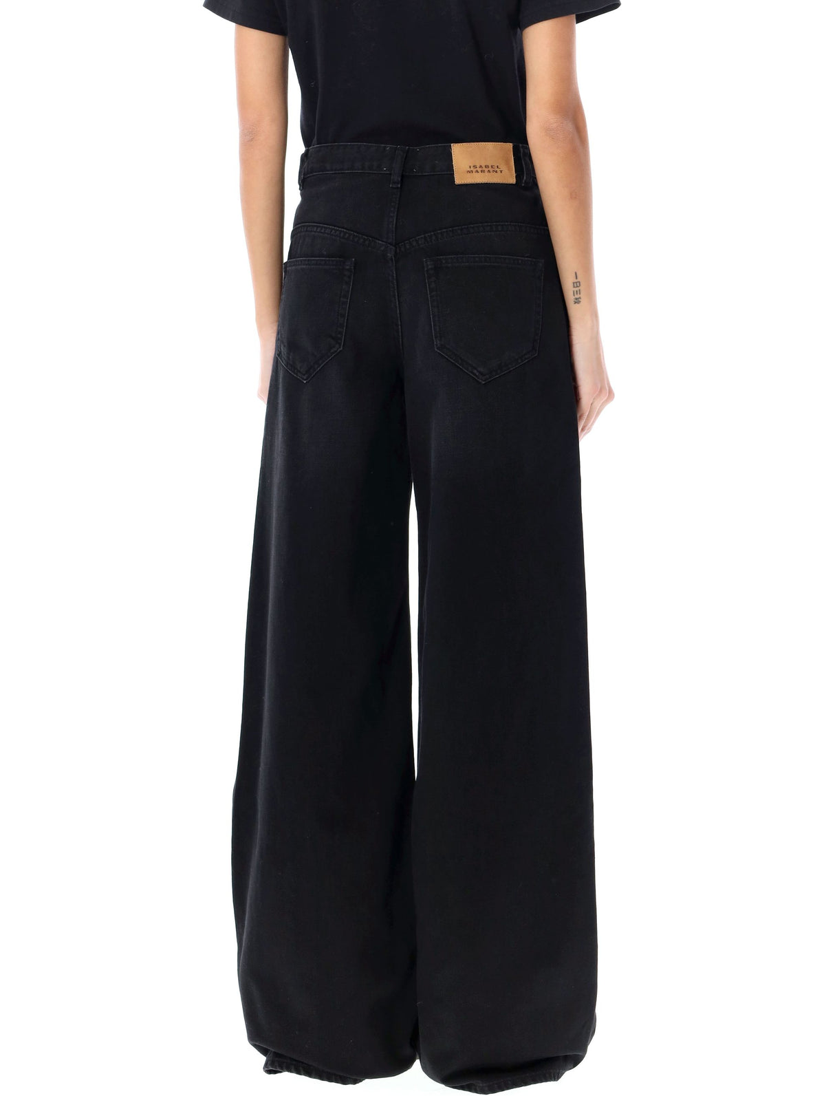 ISABEL MARANT ETOILE Wide Flare High-Waist Denim Trousers - Size 38