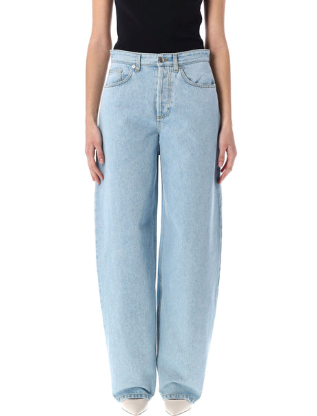 MUGLER High-Waisted Laced-Up Wide Leg Jeans - Size 26/27