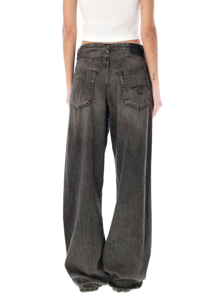 R13 Damon Pleated Wide Leg Jean - Size 26