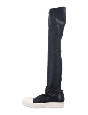 RICK OWENS Knee-Height Stretch Leather Women’s Sneakers