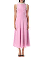 SELF-PORTRAIT Flared Pearl Trim Midi Dress - Size 6