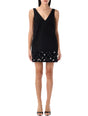 SELF-PORTRAIT Plunge V-Neck 3D Sequin Mini Dress - Size 6