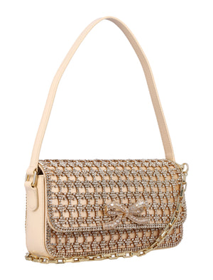 SELF-PORTRAIT Mini Crystal Baguette Handbag