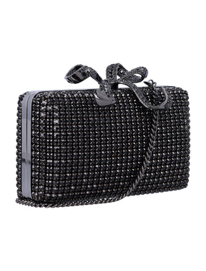 SELF-PORTRAIT Mini Crystal-Embellished Clutch with Removable Chain