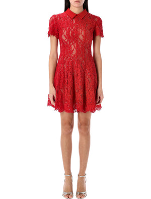 SELF-PORTRAIT Chic Sequin Lace Mini Dress with Scalloped Edges - Size 6