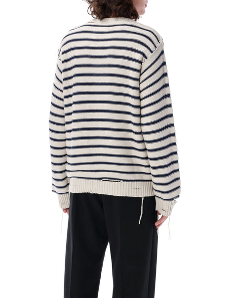 MM6 MAISON MARGIELA Distressed Striped Sweater - Size L