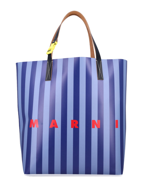 MARNI Striped Tribeca Shopping Handbag - 40x33x15 cm