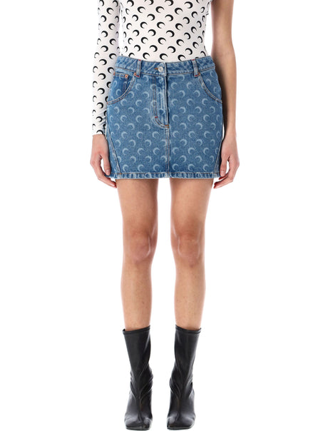 MARINE SERRE Retro-Inspired Moon Laser Mini Skirt (Size 36)