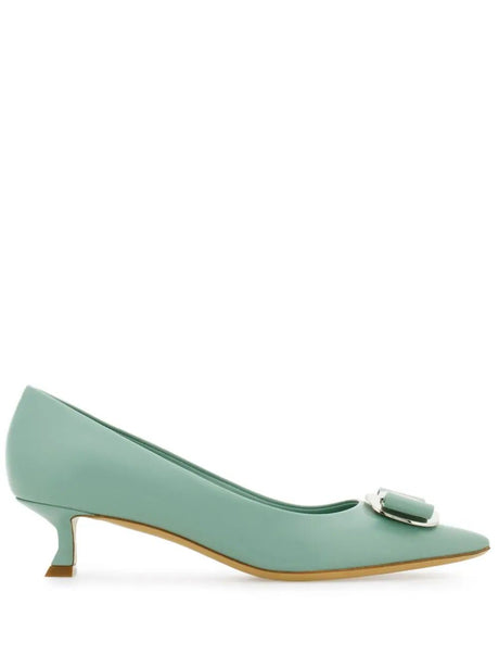 Ferragamo Stylish Leather Decollete Pumps - 4 cm Heel