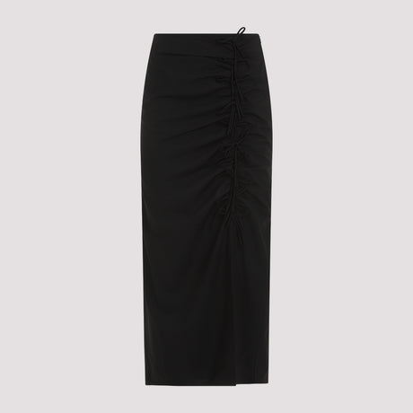 GANNI Drapey Melange Midi Skirt