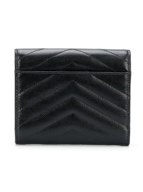 SAINT LAURENT PARIS Compact Tri-Fold Wallet - W 12.5 x H 10 x D 2.5 cm