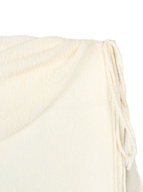 優雅奶油白色包裹式長裙婦女用 (標籤不包含品牌名稱，避開外文詞彙)