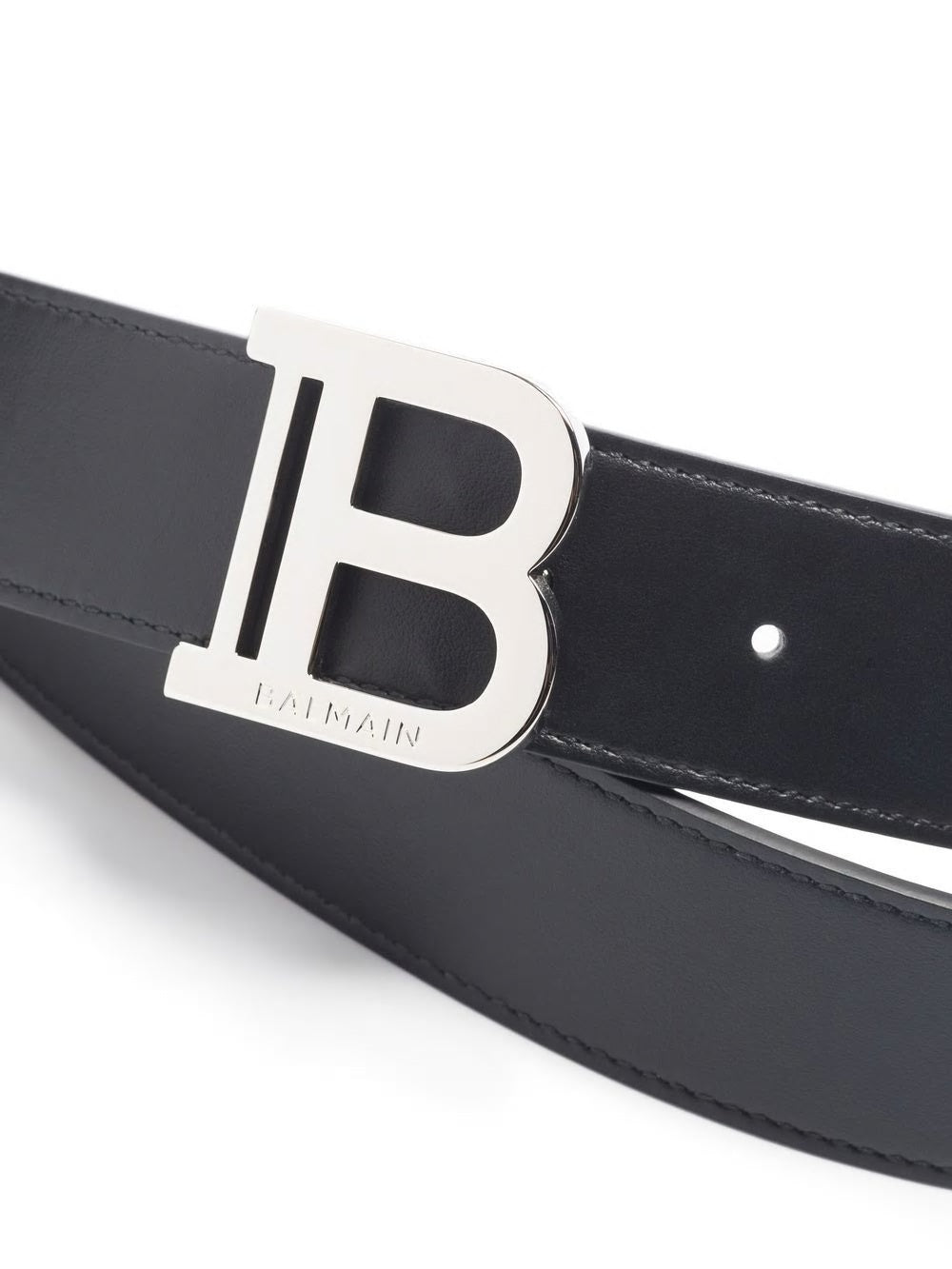 BALMAIN Stylish Men's 35mm Leather Belt for FW22