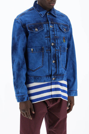 VIVIENNE WESTWOOD Navy Blue Denim Jacket for Men - SS24 Collection