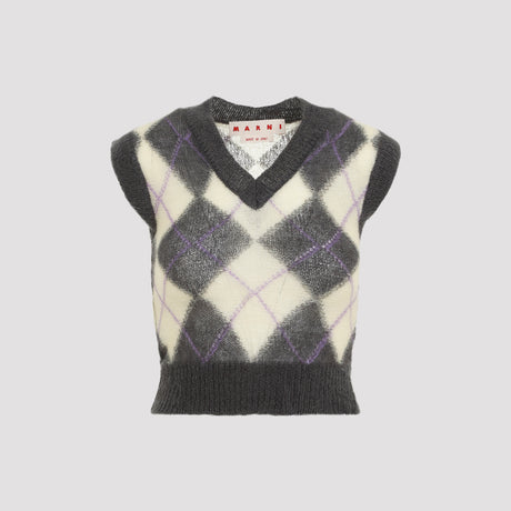 MARNI V-Neck Mohair Pullover