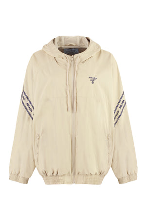 PRADA Khaki Recycled Fabric Hoodie for Women