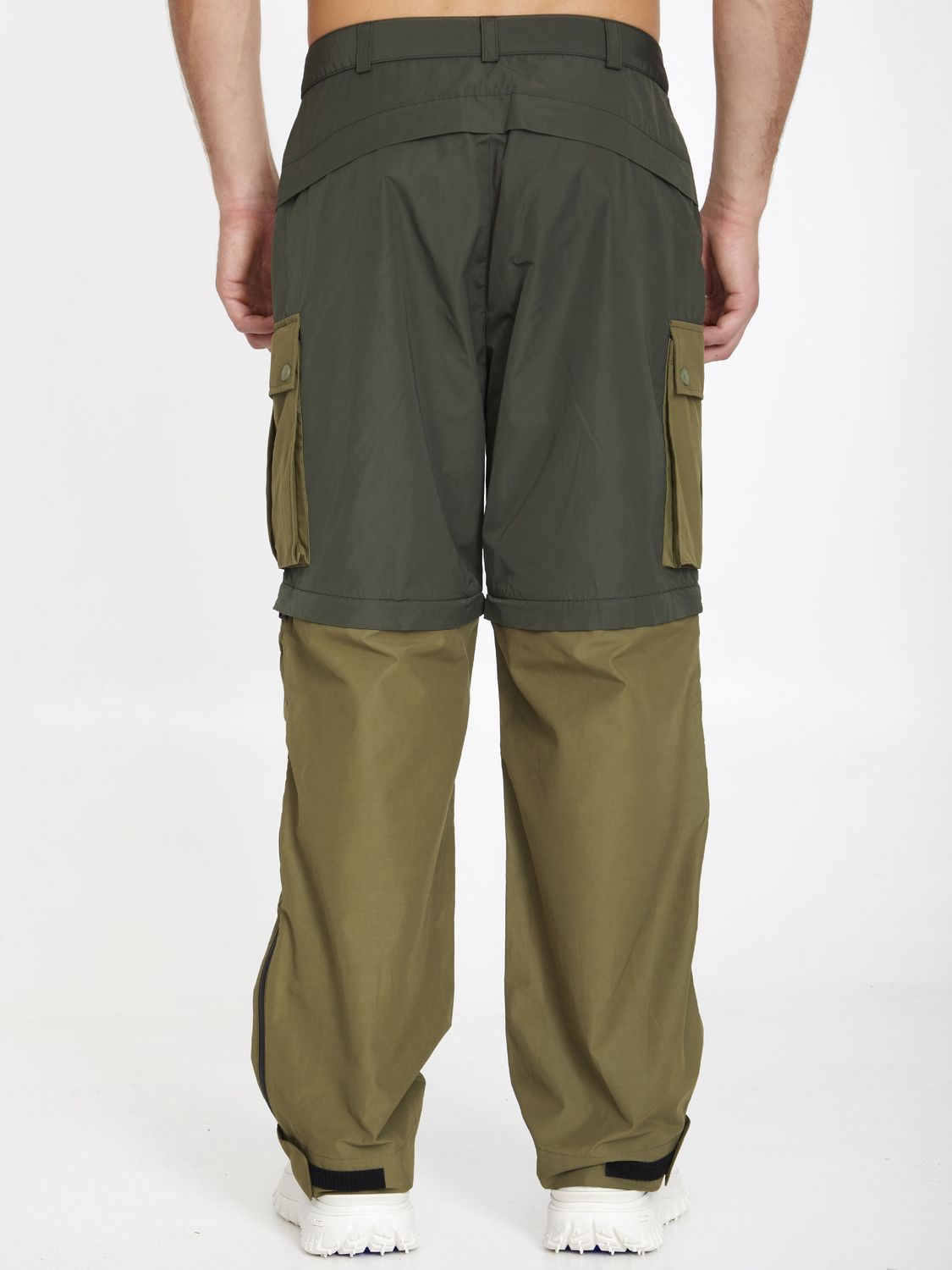 Green Convertible Technical-Nylon Pants for Men