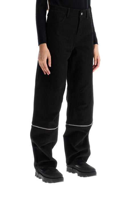 MONCLER GENIUS Chic Black Trousers with Exposed Zip Detail