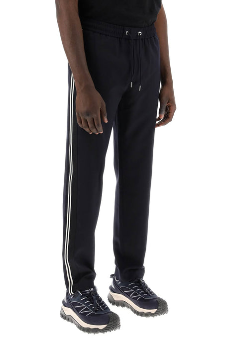 MONCLER Blue Wool Blend Men's Track Pants for Spring/Summer 2024