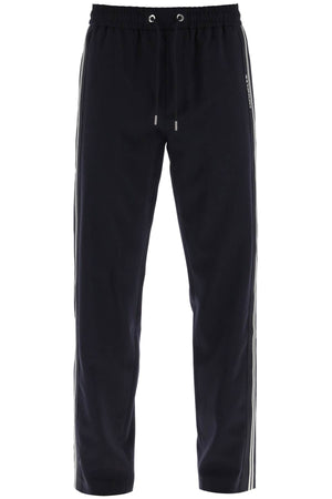 MONCLER Blue Wool Blend Men's Track Pants for Spring/Summer 2024