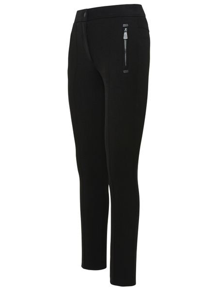MONCLER Luxurious Raffia Canvas Straight Leg Trousers in Black for Women