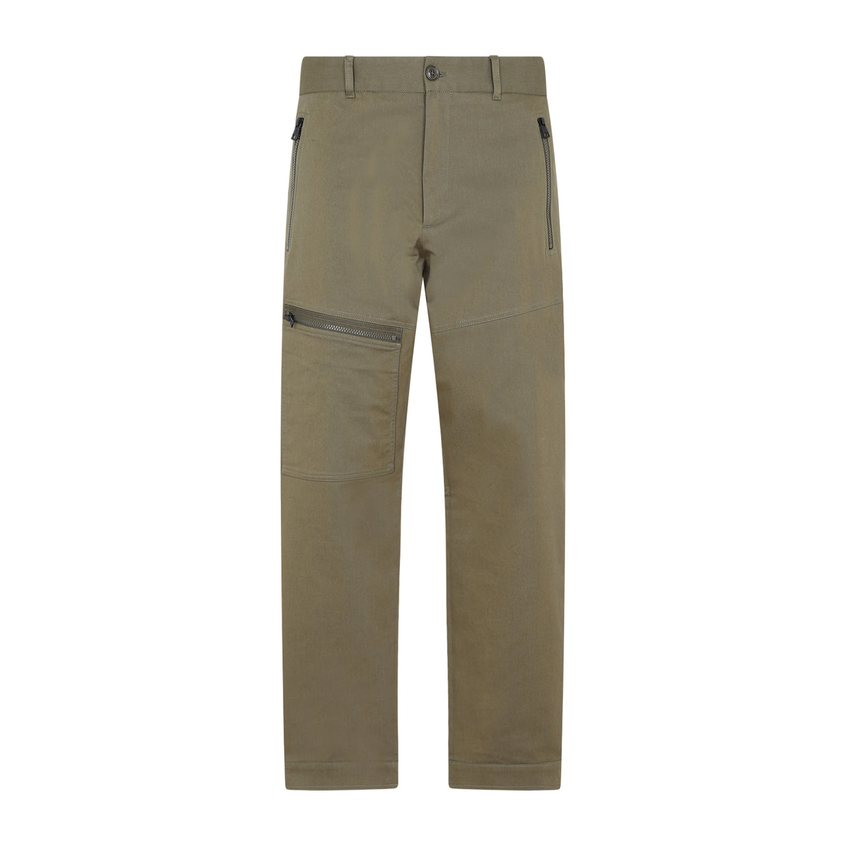 Green Multi-Pocket Cotton Trousers for Men