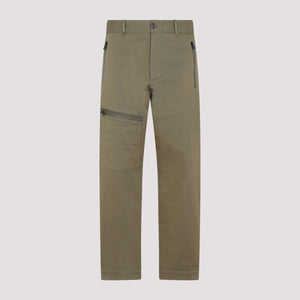 MONCLER Green Multi-Pocket Cotton Trousers for Men