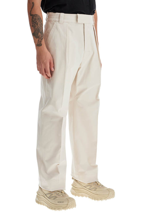 MONCLER Comfortable Straight Cut Cotton Drill Pants for Men