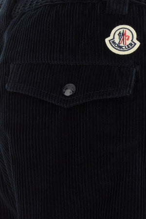 MONCLER Corduroy Straight Fit Trousers with Flap Pockets