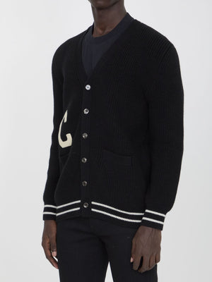 CELINE College Cardigan with Patch Design - Men's Loose Fit