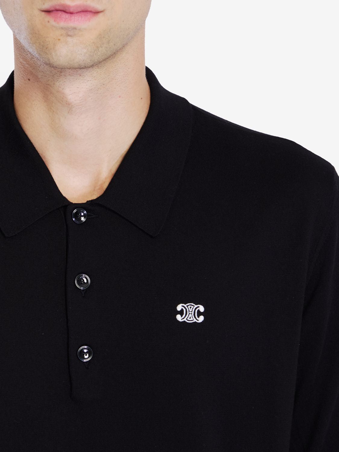 CELINE Triomphe Embroidered Polo Shirt