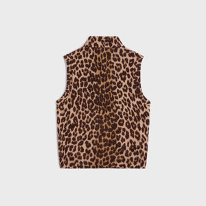 CELINE Leopard Print Cashmere Roll Neck Sweater