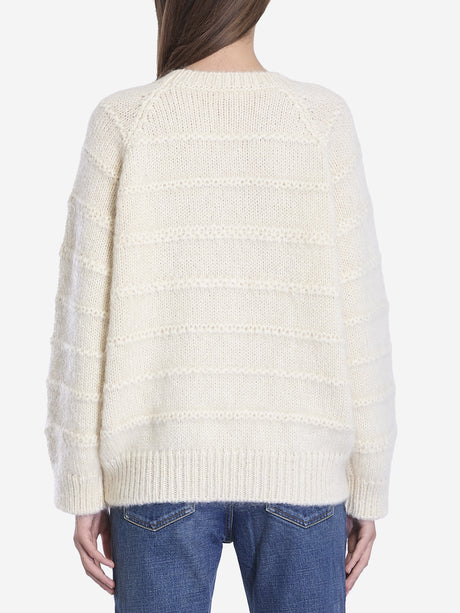 CELINE Oversized Crewneck Sweater with Intarsia Design