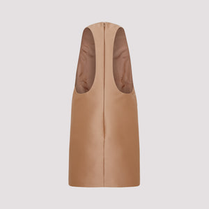 VALENTINO Chic Beige Crew-Neck Mini Dress for Women - SS24 Collection