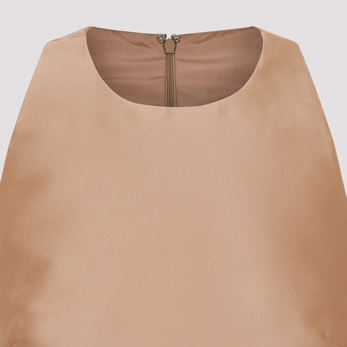 Chic Beige Crew-Neck Mini Dress for Women - SS24 Collection