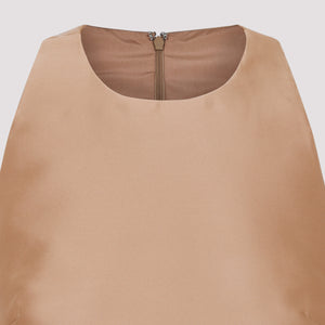 VALENTINO Chic Beige Crew-Neck Mini Dress for Women - SS24 Collection