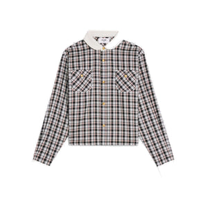 CELINE Silk Checkered Design Long Sleeve Shirt