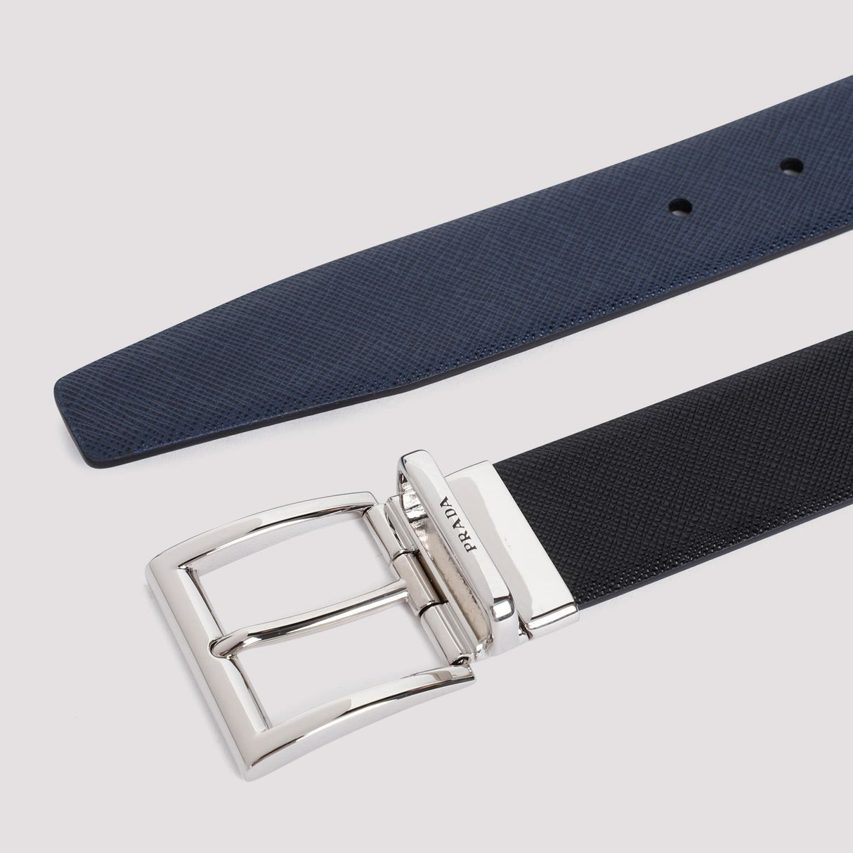 PRADA Saffiano Leather Men's Belt in Black - Fall/Winter 2024