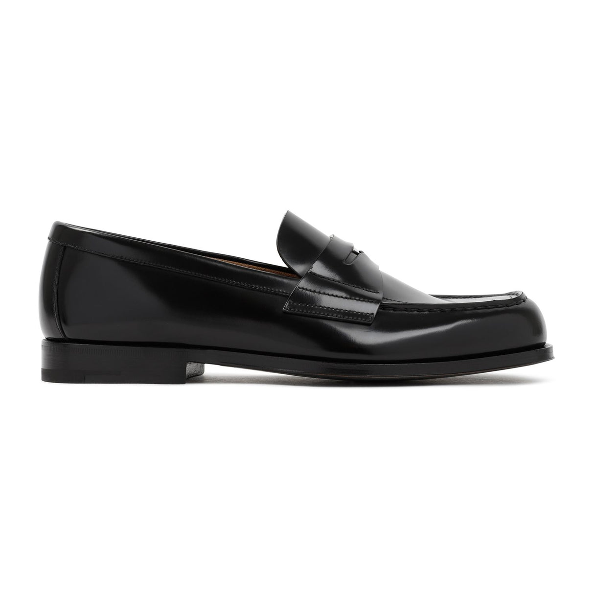 PRADA Black Leather Moccasins for Men - FW24 Collection