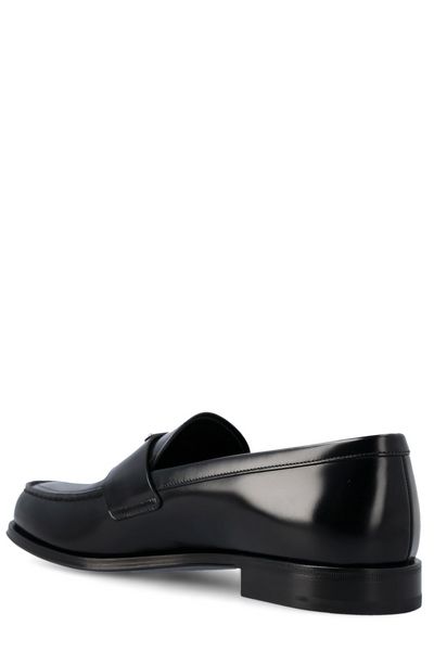 PRADA Premium Leather Almond Toe Loafers for Men - FW23