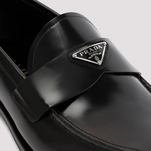 PRADA Stylish and Sophisticated Men's Black Leather Loafers - FW23