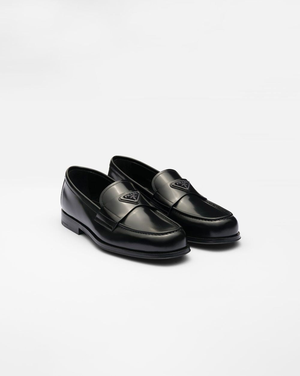 PRADA Classic Black Calf Leather Moccasins for Men