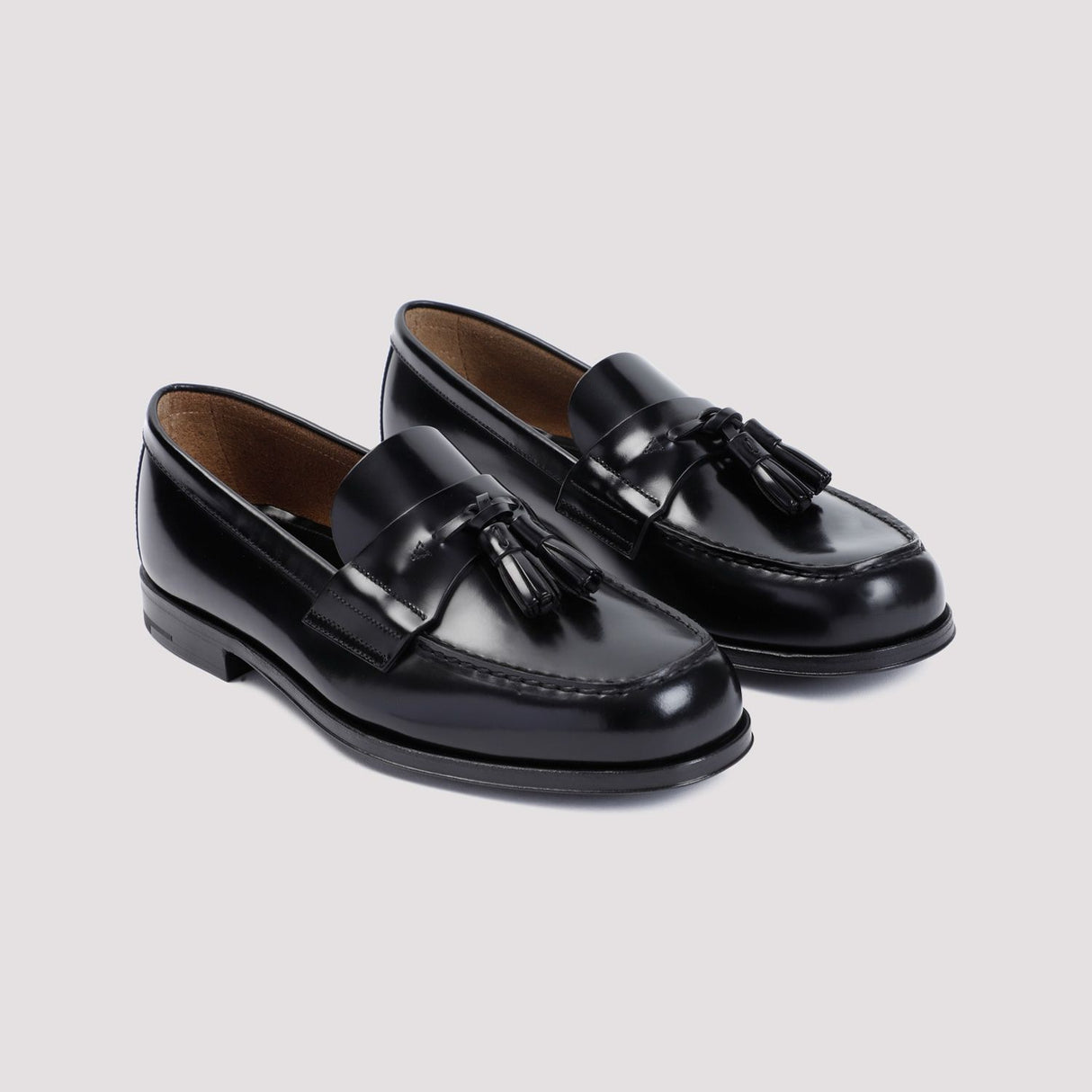 PRADA Elegant Brushed Calf Leather Loafers