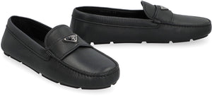 PRADA Elegant Men's Leather Driving Loafers