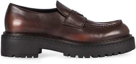 PRADA Double Chocolate Calfskin Loafers