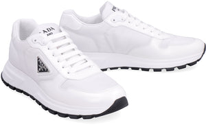 PRADA Eco-Friendly White Nylon and Leather Sneakers for Men