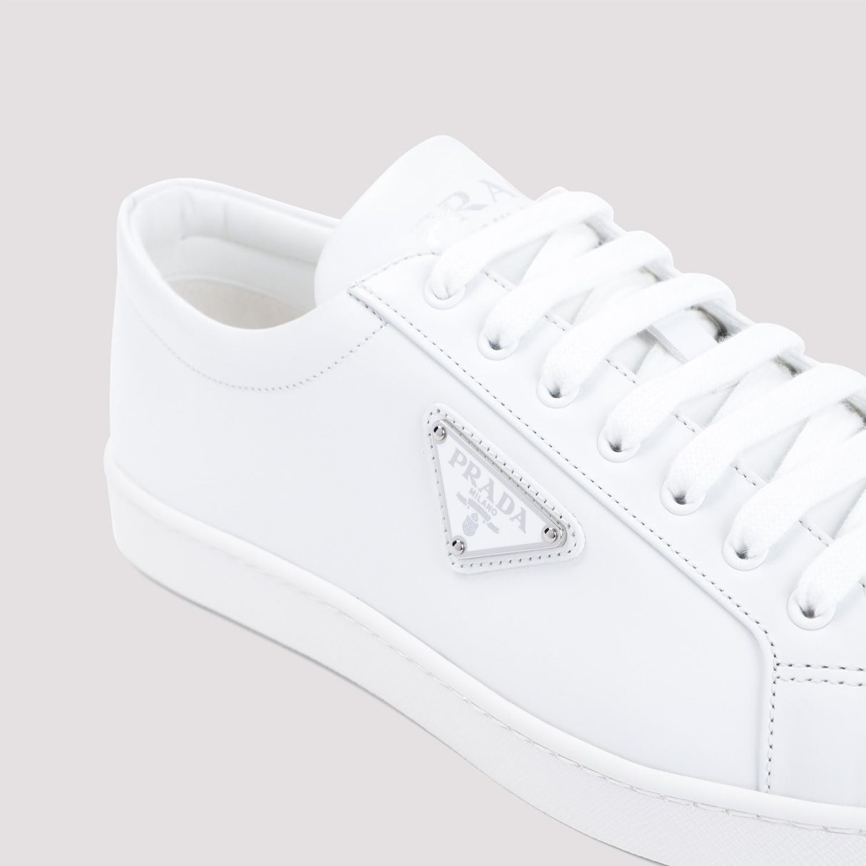 PRADA Iane Elite White Leather Sneakers