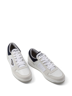 PRADA Men's White Leather Lace-up Sneakers for FW23