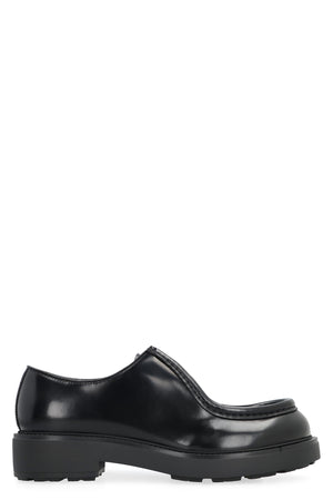 PRADA Classic Leather Lace-Up Shoes for Men in Black